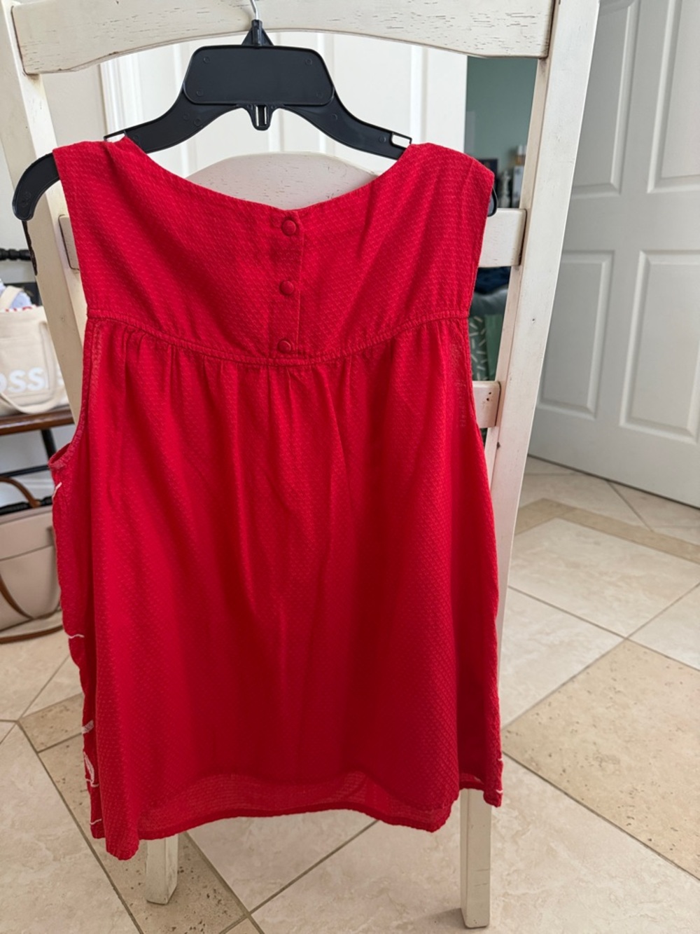 Lucky Brand Red Boho Embroidered Sleeveless Top - Picture 2 of 3
